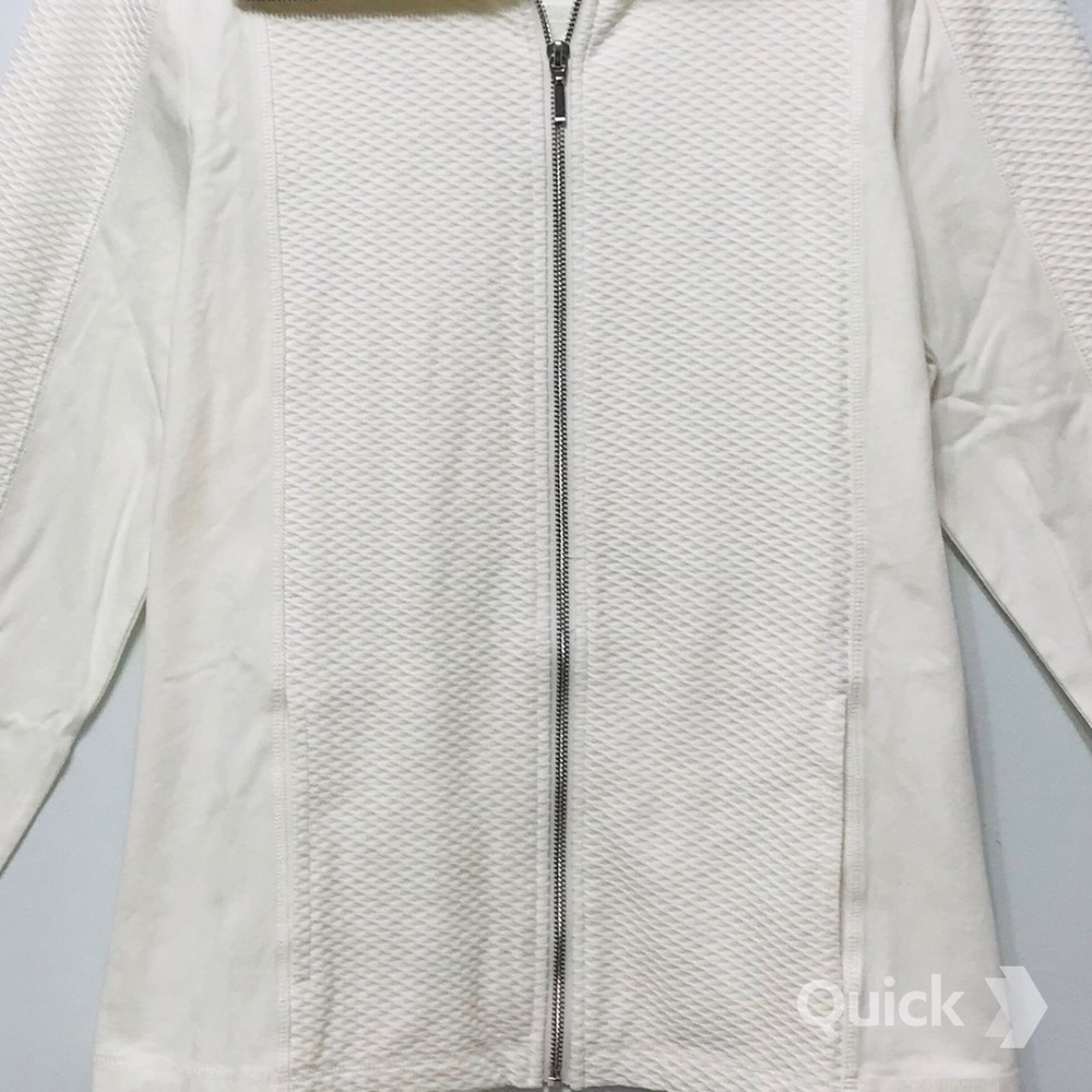 M - New Croft & Barrow Lightweight Track Jacket in Ivory - Picture 3 of 11